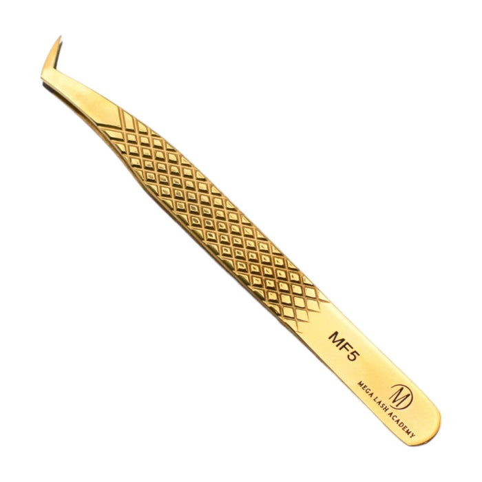 Mega Lash Academy - Gold Micro Fiber - MF5 - Boot Volume Tweezers 0.5oz. 