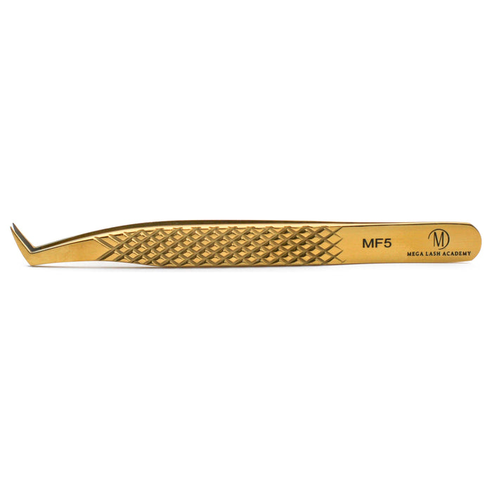 Mega Lash Academy - Gold Micro Fiber - MF5 - Boot Volume Tweezers 0.5oz. 