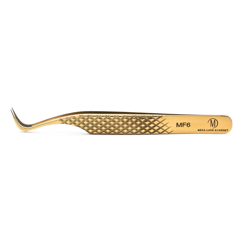 Mega Lash Academy Gold Micro Fiber - MF6 - Hook Volume Tweezers Tweezers