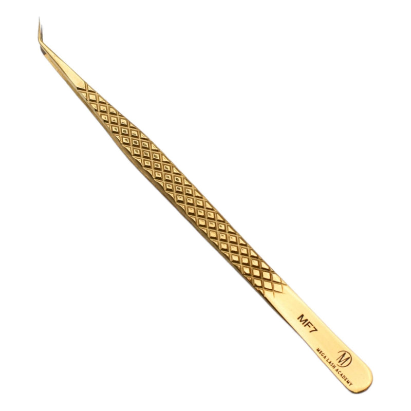 Mega Lash Academy Gold Micro Fiber - MF7 - Xtra Long Skinny Tweezers Tweezers