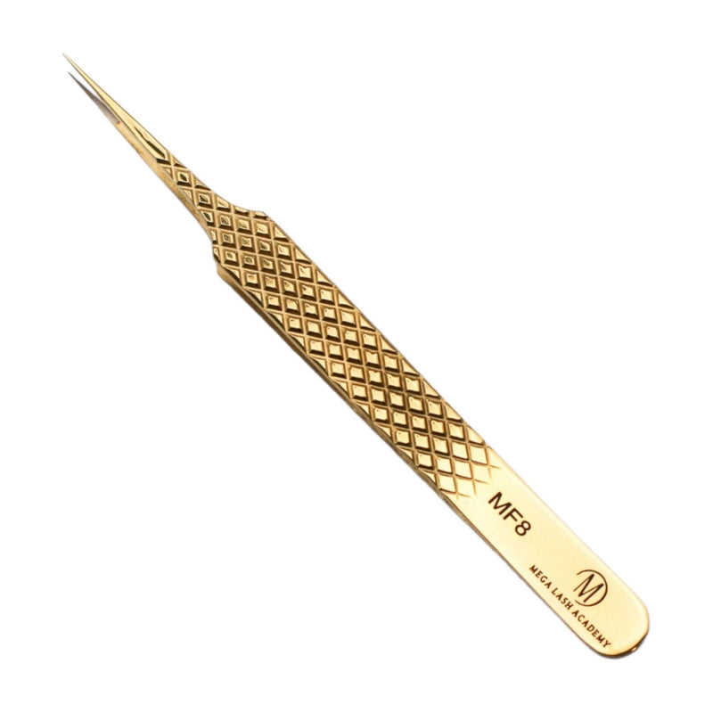 Mega Lash Academy Gold Micro Fiber - MF8 - Straight Isolating Tweezers Tweezers