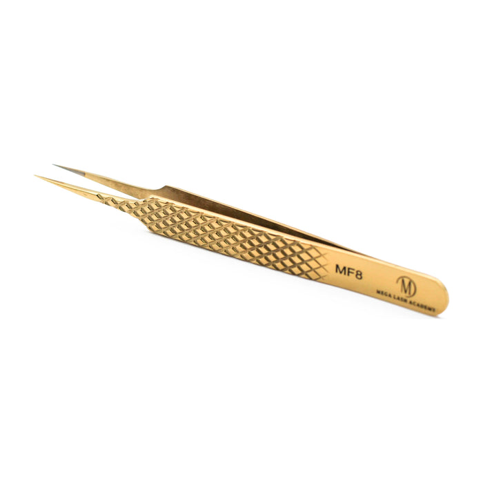 Mega Lash Academy - Gold Micro Fiber - MF8 - Straight Isolating Tweezers