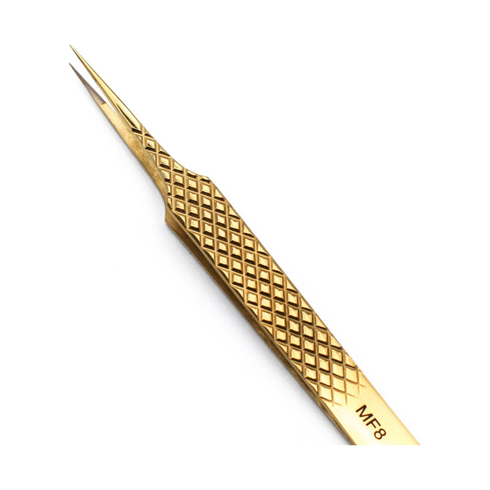 Mega Lash Academy - Gold Micro Fiber - MF8 - Straight Isolating Tweezers