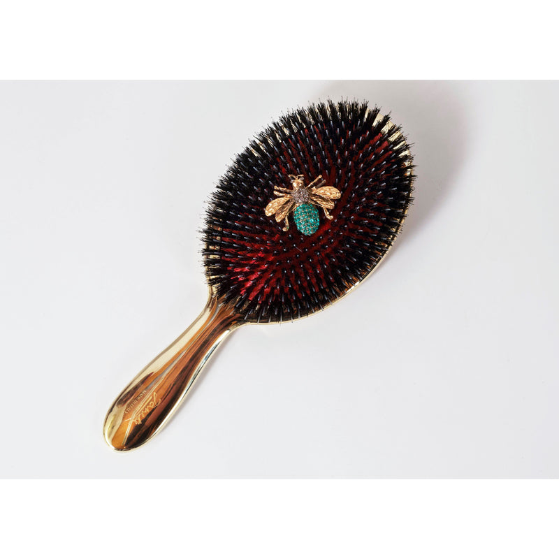 Janeke Metal-Plated Pneumatic Hair Brush – Boar Bristle Brush for Shine