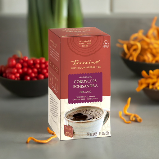 Teeccino Cordyceps Schisandra Cinnamon Berry Mushroom Herbal Tea Herbal Tea