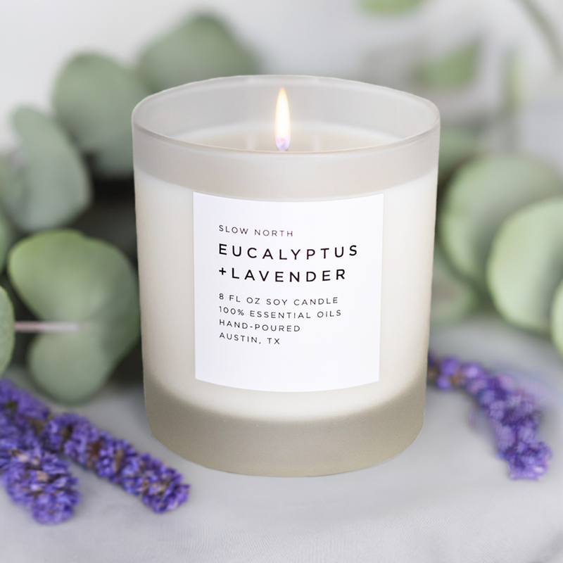 Slow North Eucalyptus + Lavender - Signature Candle Frosted Candles