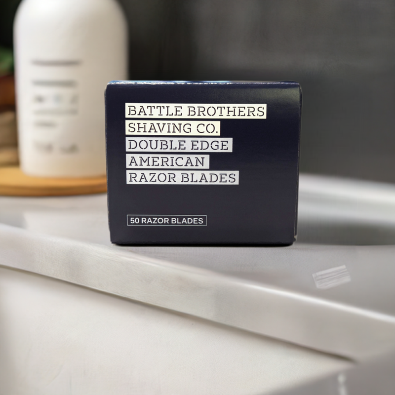 Battle Brothers Shaving Co. Made in U.S.A. Double Edge Safety Razor Blades - Pack of 50 Razor Blades