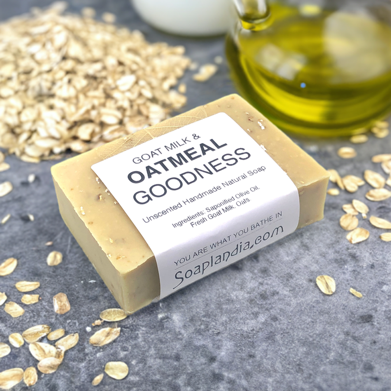 Soaplandia Soap Store Goat Milk & Oatmeal Bar Soap, Unscented