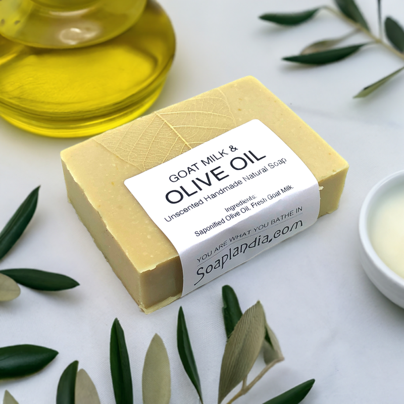 Soaplandia Soap Store Goat Milk & Olive Oil Bar Soap, Unscented Bar Soap