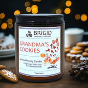 Brigid Trading Company Grandma's Cookies Soy Wax Candle - Cinnamon, Clove, Nutmeg, Ginger, Vanilla, and Citrus Aromatherapy Candle