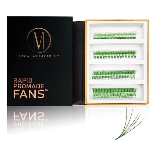 Mega Lash Academy -  Green 5D Rapid Promade Fans - 600 Fans