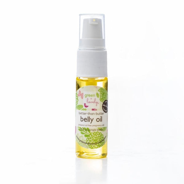 Green + Lovely Mini Sampler + Travel Size /// Better than Butter Pregnancy Belly Oil - 1/2 oz Pregnancy Belly Oil