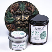 Brigid Trading Company Green Man Soy Wax Candle - Moss, Rainwater, Old Growth Forests, and White Musk Premium Scented Candle