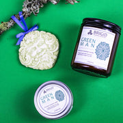 Brigid Trading Company Green Man Soy Wax Candle - Moss, Rainwater, Old Growth Forests, and White Musk Premium Scented Candle