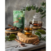 Gardenika Shop Tulsi Spicy Chai Green Loose Tea, Natural Energy & Focus Support - Ayurvedic Blend with Tulsi (Holy Basil) - Cinnamon & Cloves - Low Caffeine - Organic & Kosher Loose Leaf Tea