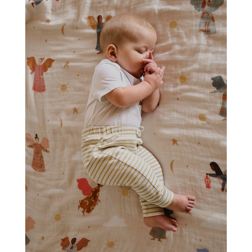 Be A Heart Guardian Angels Deluxe Muslin Baby Blanket Quilt Swaddling & Receiving Blankets
