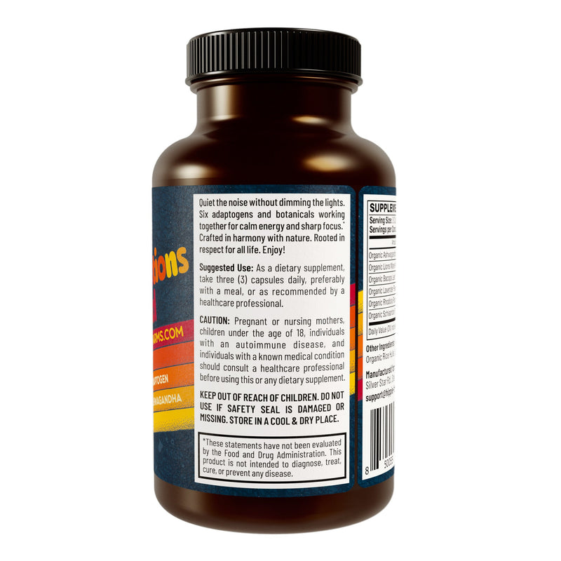 Hippie Farms Stress Support - Good Vibrations Blend - Ashwagandha, Lions Mane, & More Vitamins & Supplements White Smoke