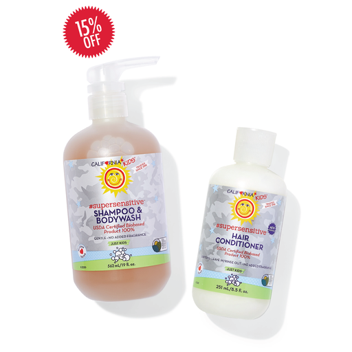 California Baby (No Fragrance) Kids #SuperSensitive™ Shampoo + Conditioner Bundle Kids