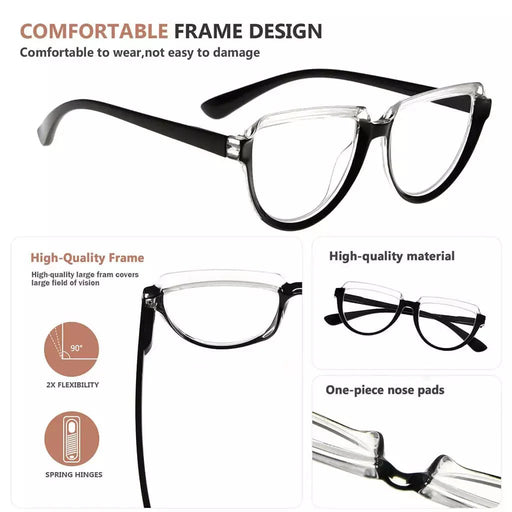 eyekeeper.com Half Moon Design Thicker Frame Reading Glasses R2006 Eyeglasses