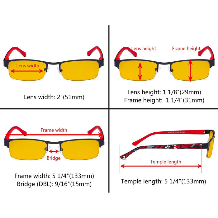 Eyekeeper.Com - Half-Rim Blue Light Blocking Eyeglasses Hp17005