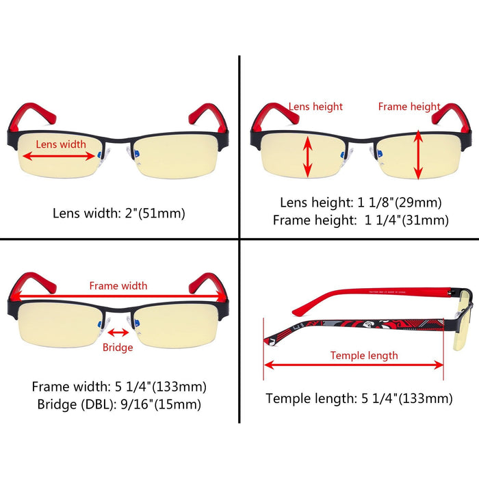 Eyekeeper.Com - Half-Rim Blue Light Blocking Eyeglasses Tm17005