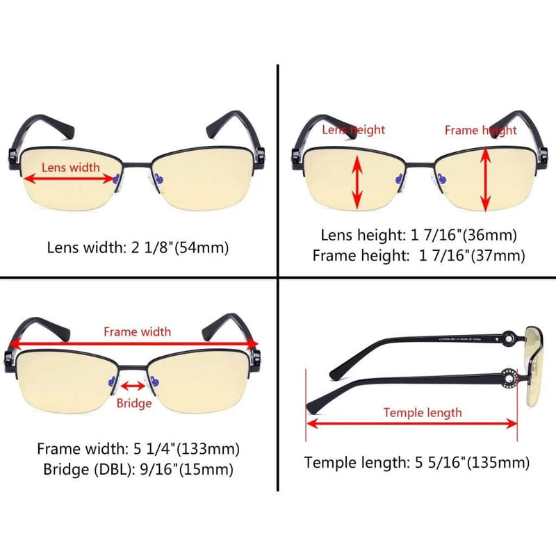 eyekeeper.com Half-rim Blue Light Blocking Eyeglasses LX19008-BB90 Eyeglasses