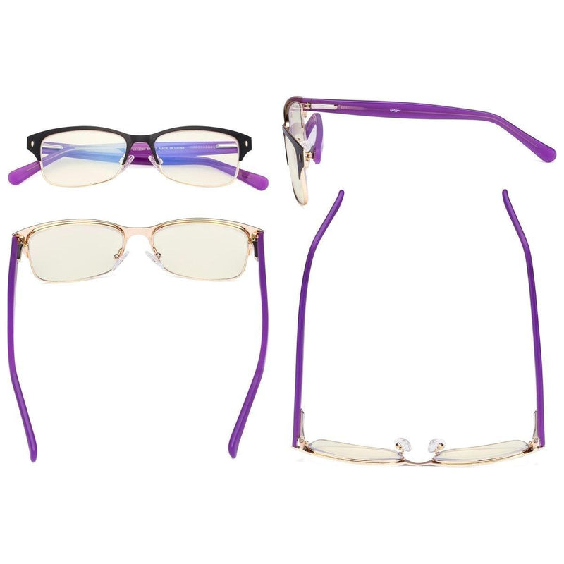 eyekeeper.com Half-rim Blue Light Filter Eyeglasses LX19003-BB40 Eyeglasses