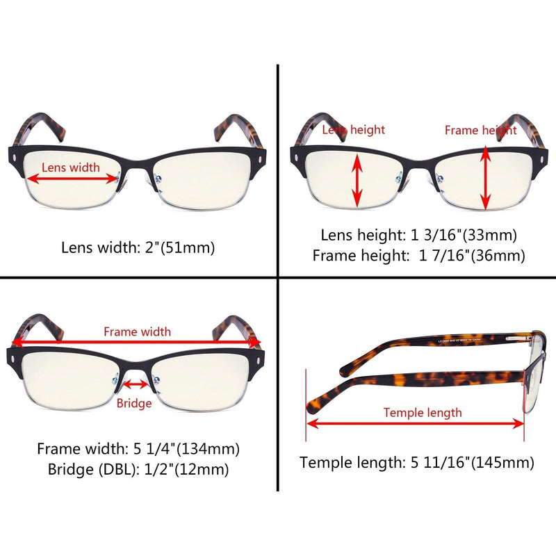 eyekeeper.com Half-rim Blue Light Filter Eyeglasses LX19003-BB40 Eyeglasses