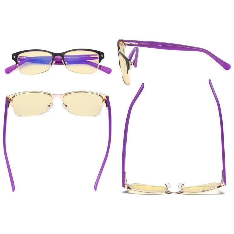 eyekeeper.com Half Rim Blue Light Blocking Eyeglasses LX19003-BB60 Eyeglasses