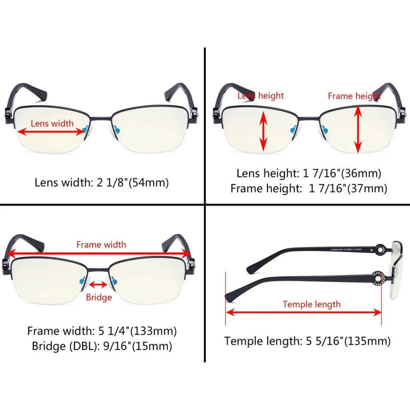 eyekeeper.com Half-rim Blue Light Filter Eyeglasses LX19008-BB40 Eyeglasses