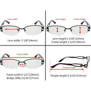 eyekeeper.com Half-rim Blue Light Filter Titanium Metal Eyeglasses 003B Eyeglasses