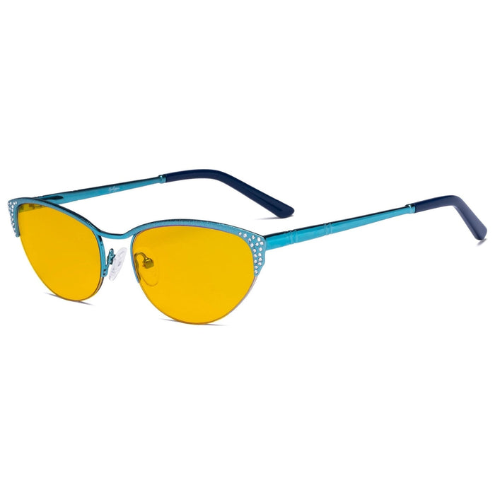 Eyekeeper.Com - Half-Rim Cat-Eye Blue Light Blocking Eyeglasses Hp17002