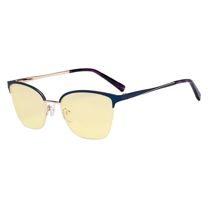 Eyekeeper.Com - Half-Rim Stylish Blue Light Blocking Eyeglasses Lx19028-Bb60