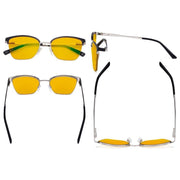 eyekeeper.com Half-rim Blue Light Blocking Eyeglasses Amber Tinted Lenses LX19028-BB90 Eyeglasses