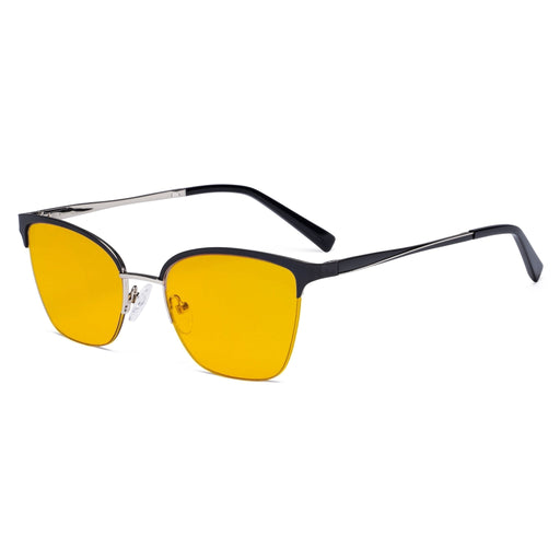 eyekeeper.com Half-rim Blue Light Blocking Eyeglasses Amber Tinted Lenses LX19028-BB90 Eyeglasses
