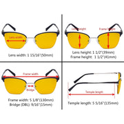 eyekeeper.com Half-rim Blue Light Blocking Eyeglasses Amber Tinted Lenses LX19028-BB90 Eyeglasses