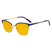 eyekeeper.com Half-rim Blue Light Blocking Eyeglasses Amber Tinted Lenses LX19028-BB90 Eyeglasses