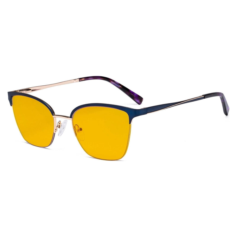 eyekeeper.com Half-rim Blue Light Blocking Eyeglasses Amber Tinted Lenses LX19028-BB90 Eyeglasses