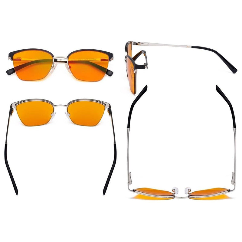 eyekeeper.com Half-rim Blue Light Blocking Eyeglasses Orange Tinted Lenses LX19028-BB98 Eyeglasses