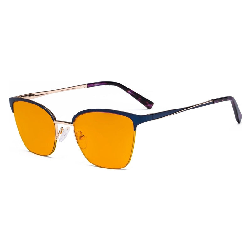 eyekeeper.com Half-rim Blue Light Blocking Eyeglasses Orange Tinted Lenses LX19028-BB98 Eyeglasses