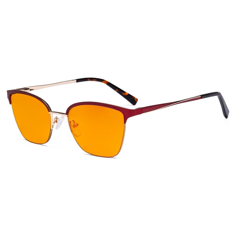 eyekeeper.com Half-rim Blue Light Blocking Eyeglasses Orange Tinted Lenses LX19028-BB98 Eyeglasses