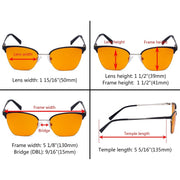 eyekeeper.com Half-rim Blue Light Blocking Eyeglasses Orange Tinted Lenses LX19028-BB98 Eyeglasses