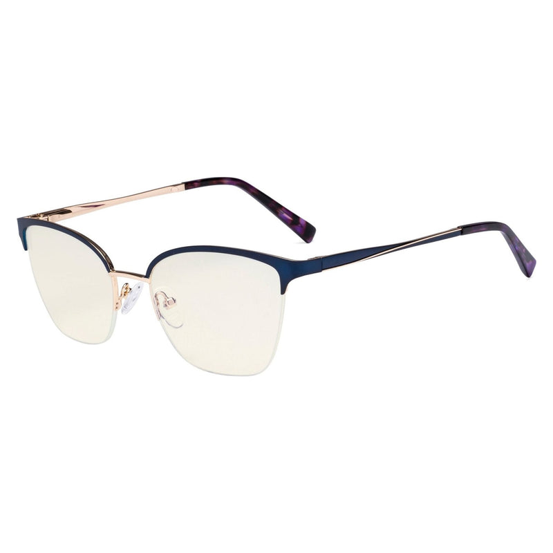 eyekeeper.com Blue Light Filter Glasses Half-rim Stylish Style LX19028-BB40 Eyeglasses