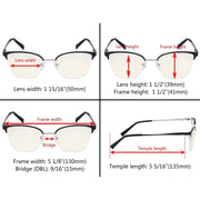 eyekeeper.com Blue Light Filter Glasses Half-rim Stylish Style LX19028-BB40 Eyeglasses