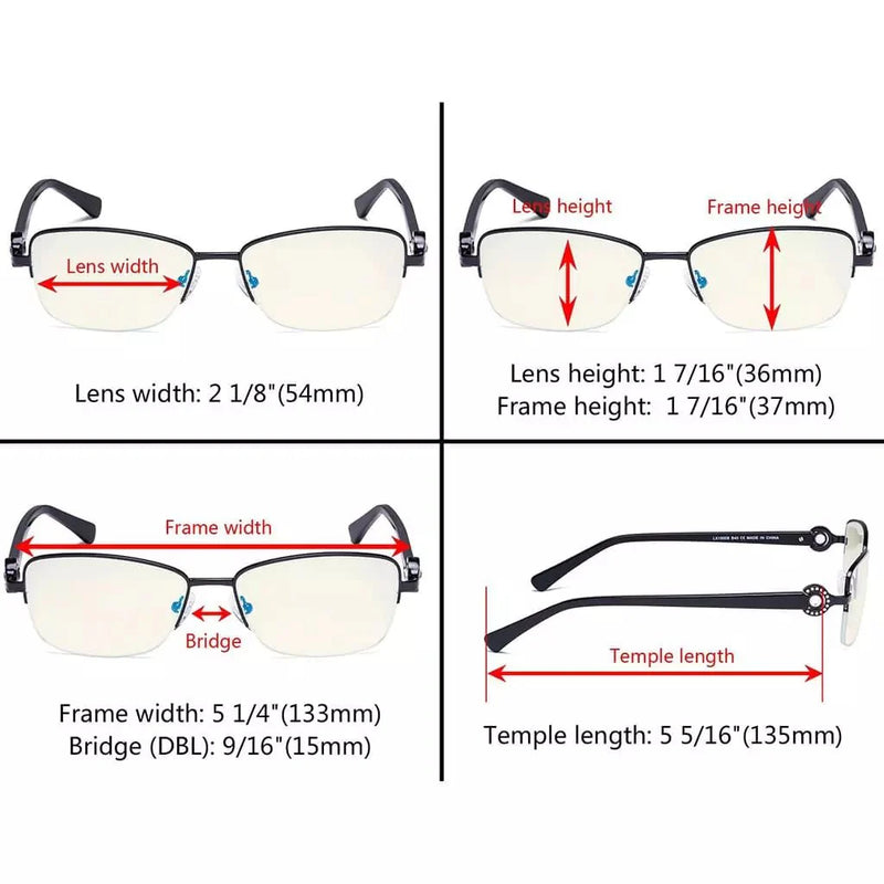 eyekeeper.com Half-rim Crystal Blue Light Blocking Eyeglasses LX19008-BB60 Eyeglasses