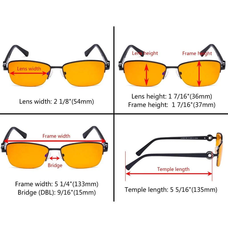 eyekeeper.com Half-rim Crystal Blue Light Blocking Eyeglasses LX19008-BB98 Eyeglasses