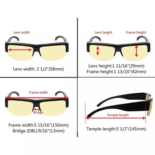 eyekeeper.com Half-rim Fit Over Eyeglasses Blue Light Blocking TMXM1803 Eyeglasses