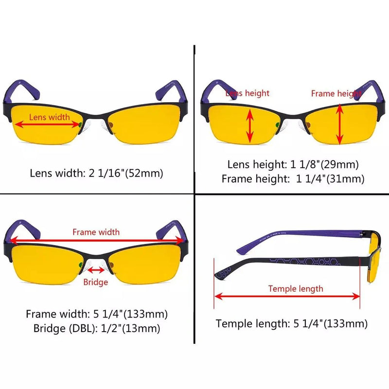 eyekeeper.com Half-rim Metal Blue Light Blocking Eyeglasses HP17006 Eyeglasses