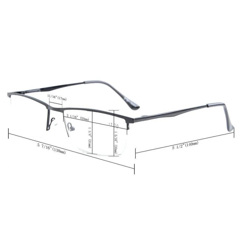 eyekeeper.com Half-rim Metal Blue Light Filter Reading Glasses 1-CG1614 Eyeglasses