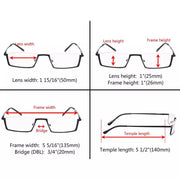 eyekeeper.com Half Rim Reading Glasses Chic Metal Readers R1613 Eyeglasses